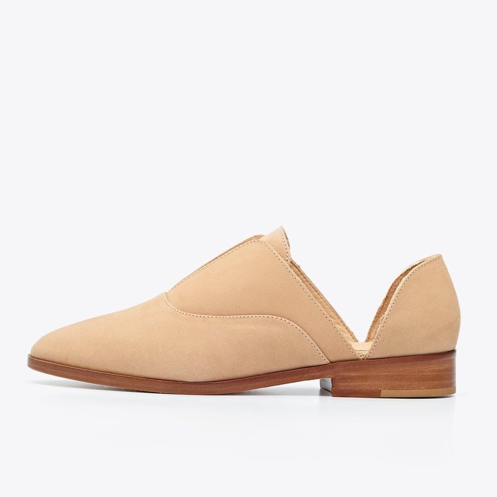 Nisolo Beige Cutout Leather Flats